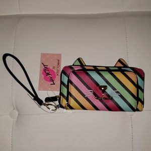 Betsey Johnson Cat Rainbow Colored Wallet